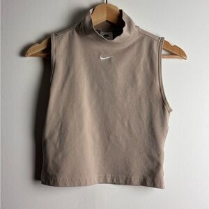 Nike Women's beige mock crop top